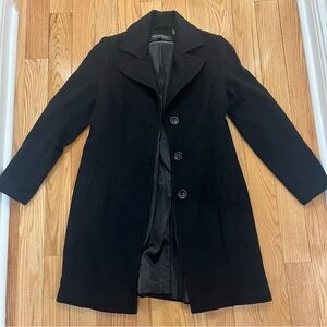 Kristen Blake Studio Collection - Black Single-Breasted Wool Pea Coat